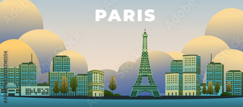 Paris city travel background