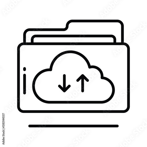 A well crafted line style icon of cloud transfer data
