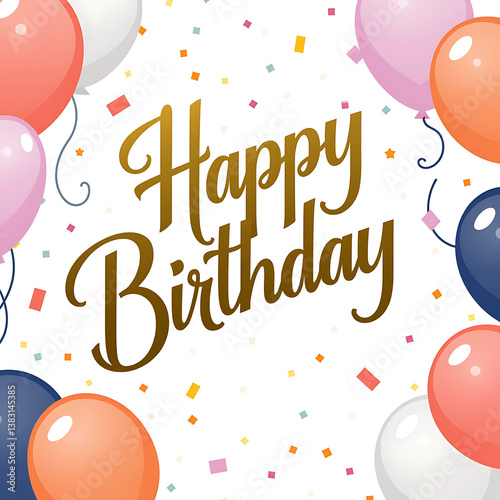 Birthday vector banner template. Happy birthday to you text in white space background with gifts and balloon decoration element for birth day celebration greeting design. Vector illustration