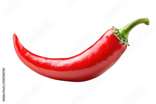 Vibrant red chili pepper showcasing its glossy surface against a minimalistic backdrop photo