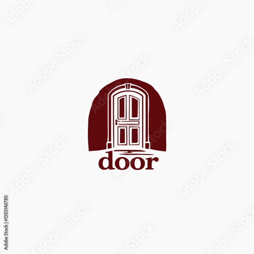 Adobe Illustrator Artwork Elegant Wooden Door Logo Design