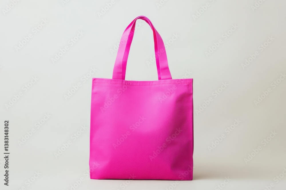 Blank Pink Tote Bag on Light Background for Displaying Designs or Logos Blank Pink Tote Bag on Light Background for Displaying Designs or Logos