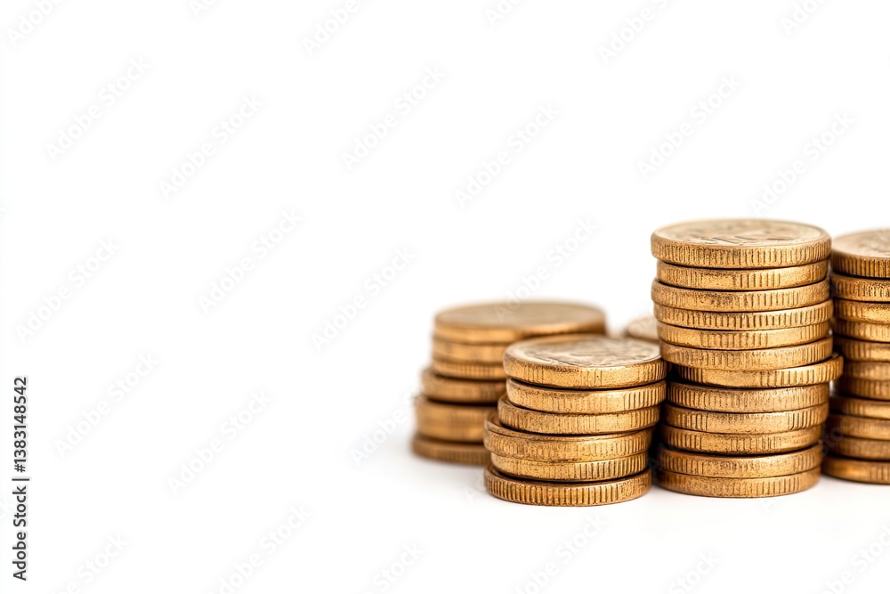 Gold Coins Stacked in Steps Gold Coins Stacked in Steps