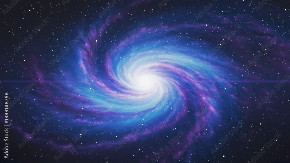 Fototapeta premium Spiral galaxy in deep space. Vibrant colors, swirling nebulae