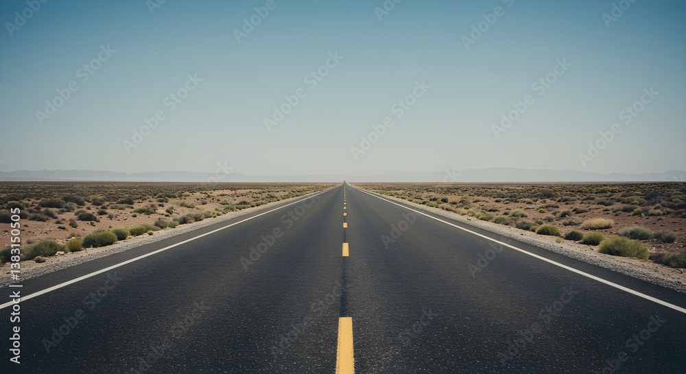 Empty Highway Leading to Horizon Empty Highway Leading to Horizon