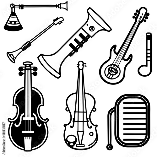set of musical instruments