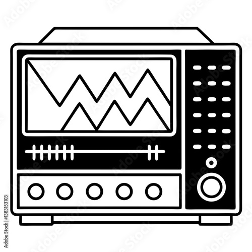 vector illustration of a oscilloscope 