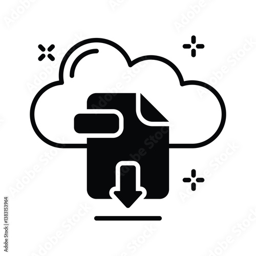 Check out our premium glyph style icon depicting cloud download