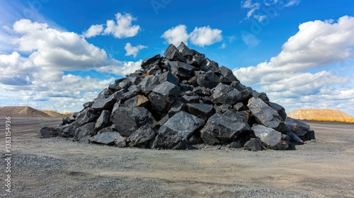 A heap of unprocessed nickel ore, showcasing its rough texture and natural form.