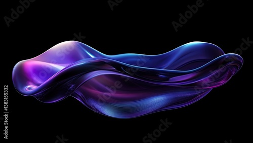 Abstract fluid form, vibrant colors
