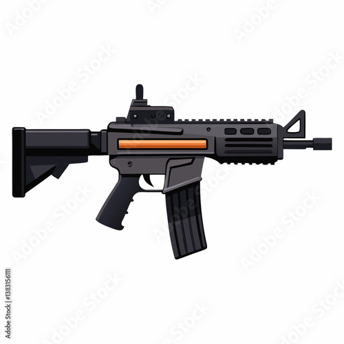 assault rifle isolated on white