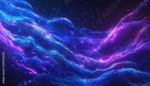 Abstract Flowing Neon Waves