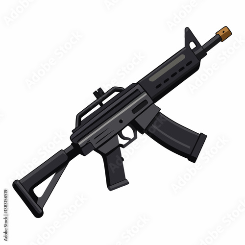 assault rifle isolated on white