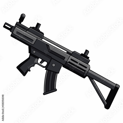assault rifle isolated on white