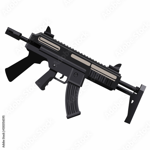 assault rifle isolated on white