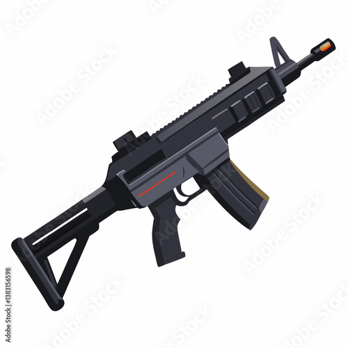 assault rifle isolated on white