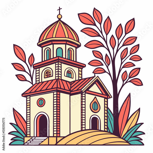 vector illustration of a church