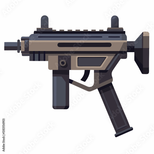 assault rifle isolated on white