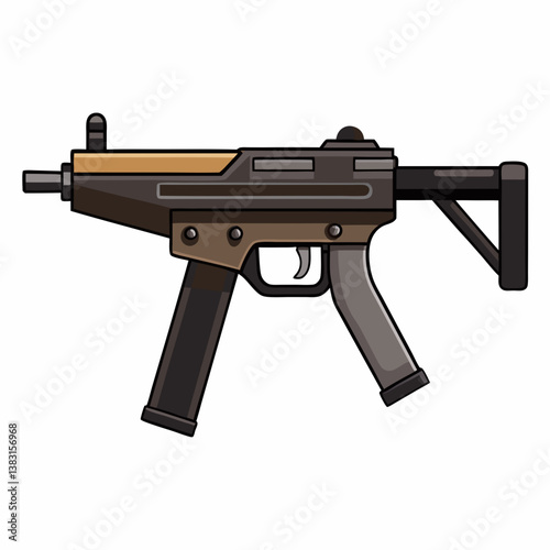 assault rifle isolated on white