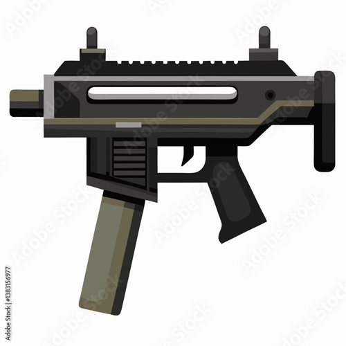 assault rifle isolated on white