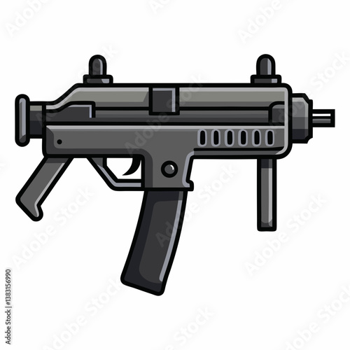 assault rifle isolated on white