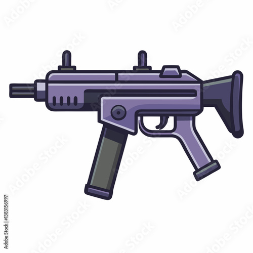 assault rifle isolated on white