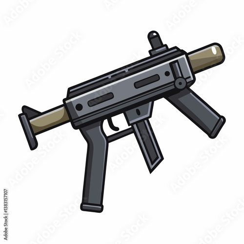 assault rifle isolated on white