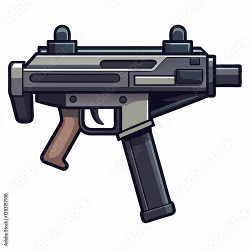assault rifle isolated on white