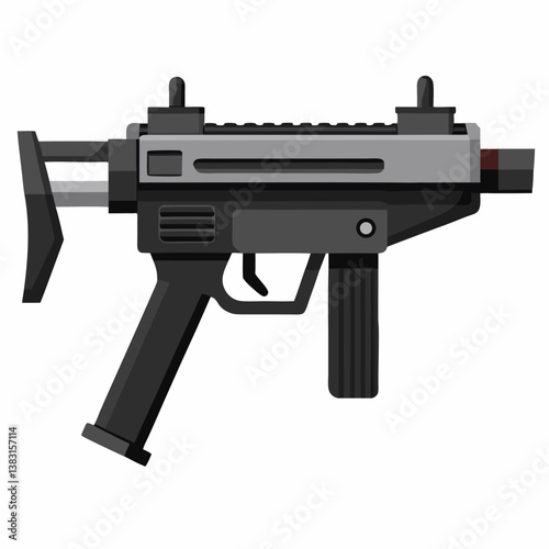 assault rifle isolated on white