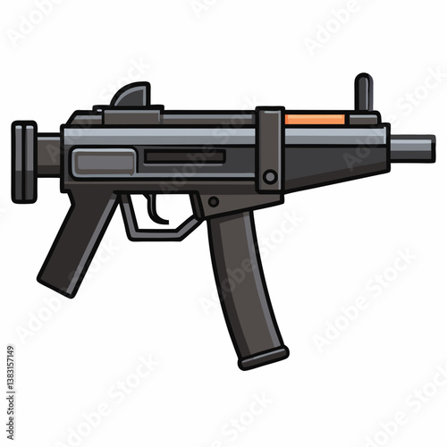 assault rifle isolated on white