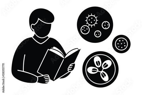 Student Studying Biological Life Cycles Vector Concept