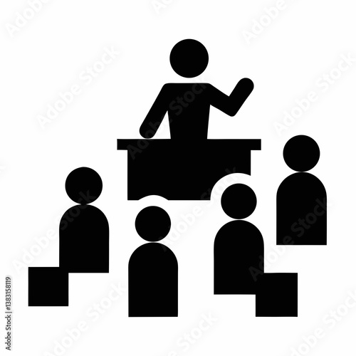 Business people icons vector set showing stick figures of men and women in office work and family concepts, including silhouettes of workers, students, and professionals in various poses