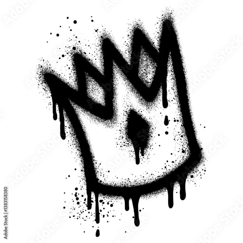 graffiti spray crown icon isolated on white background. 
