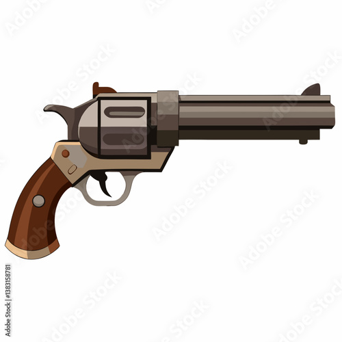 vector illustration of a pistol
