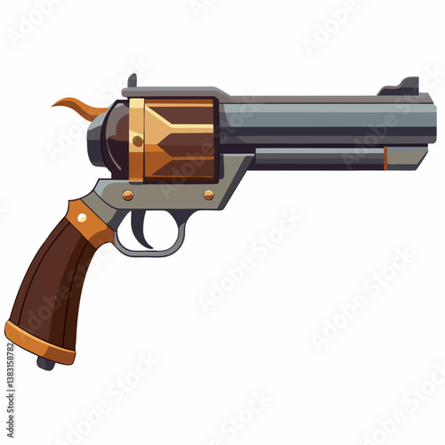 vector illustration of a pistol