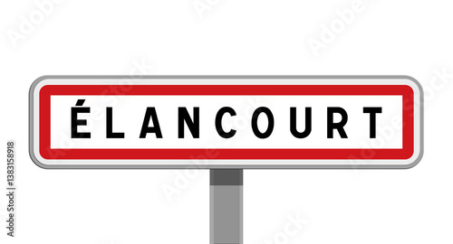 Panneau sur poteau central d’Élancourt, Yvelines, Île-de-France