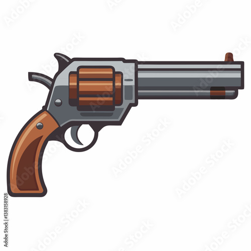 vector illustration of a pistol