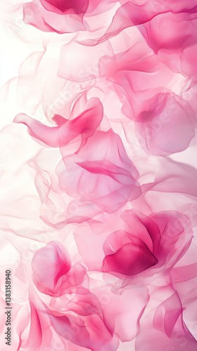 Delicate Pink Petals Creating a Soft, Flowing Pattern on a Light Background