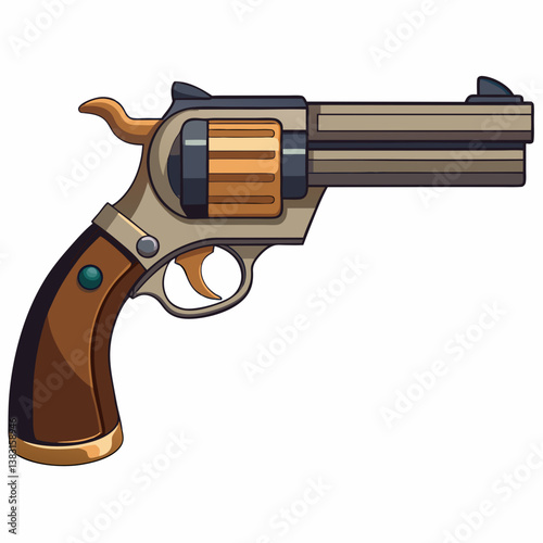 vector illustration of a pistol