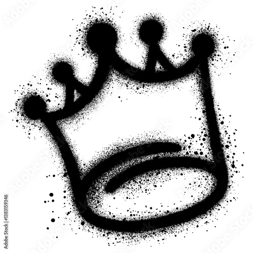 graffiti spray crown icon isolated on white background. 