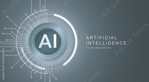 Artificial intelligence abstract background futuristic modern style, Technology concept design, Machine learning and generate by chip, for banner and web template