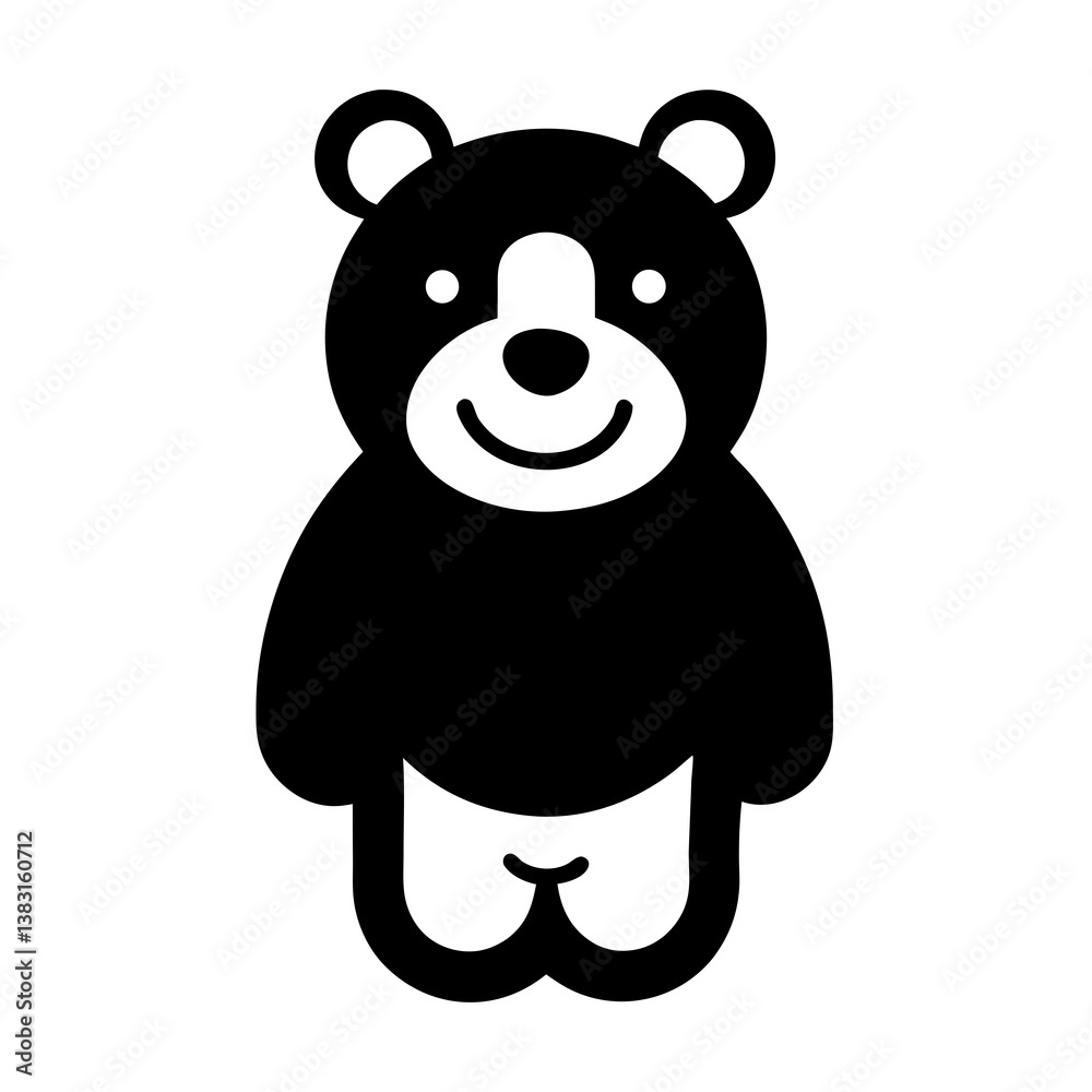 Fototapeta premium Cartoon teddy bear illustration with heart, soft brown fur, and cute design, perfect for children, love, and Valentine's gifts