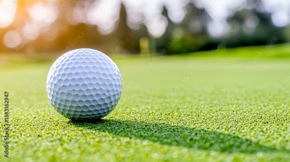 Obraz premium Golf Ball on Green Field Surface