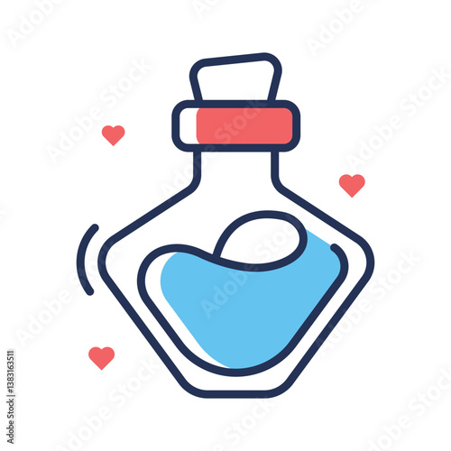 Valentine perfume icon amazingly designed in outline style
