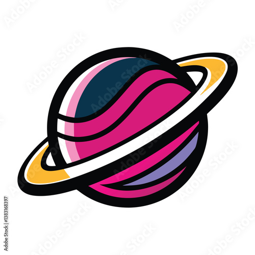  planetn saturn logo vector illustration