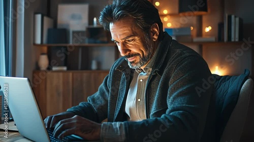 Focused Worker Typing on Laptop in a Minimalist Workspace