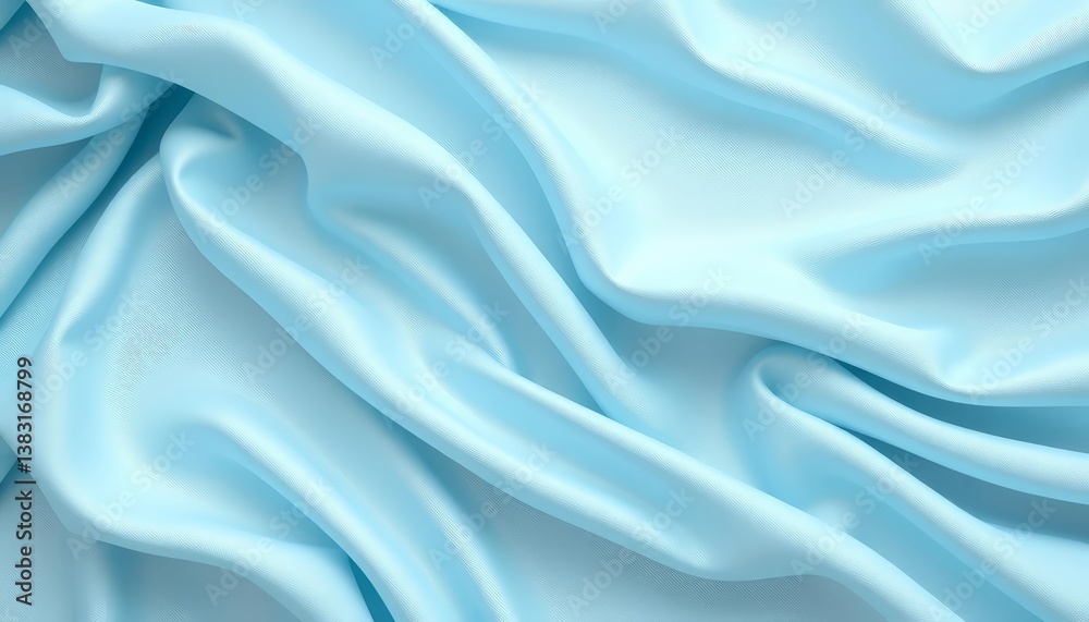 custom made wallpaper toronto digitalSoft, draping folds of pastel blue fabric showcasing luxurious texture, crease, design