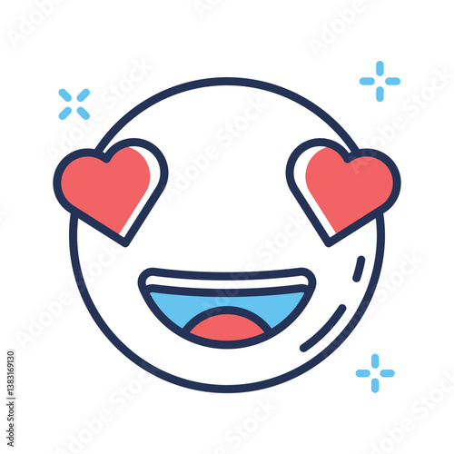 Get a sight of this latest outline icon of heart eyes emoji