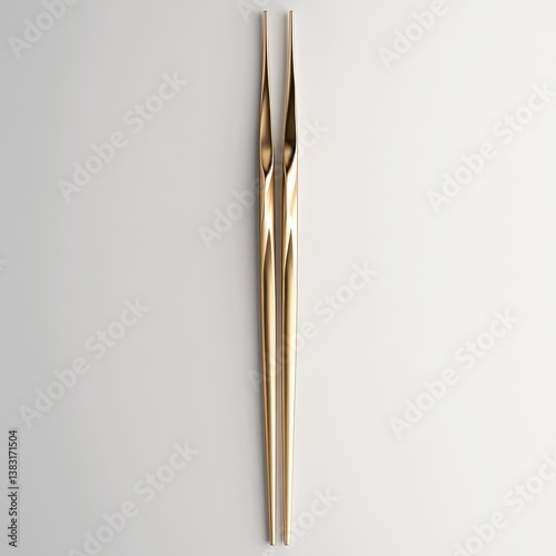 Gold-toned, elegant pair of chopsticks, modern design
