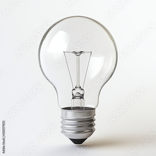 Transparent lightbulb on plain background